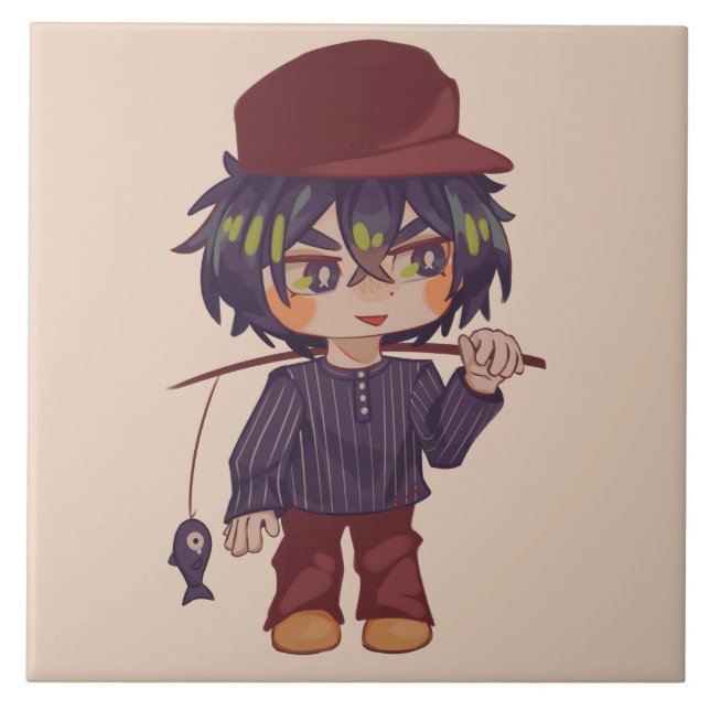 Little boy Chibi  Ceramic Tile (Front)