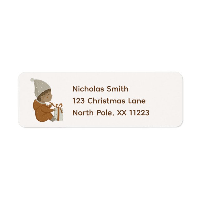 Little Boy Christmas return address Label (Front)