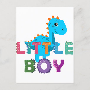 Little boy dino postcard