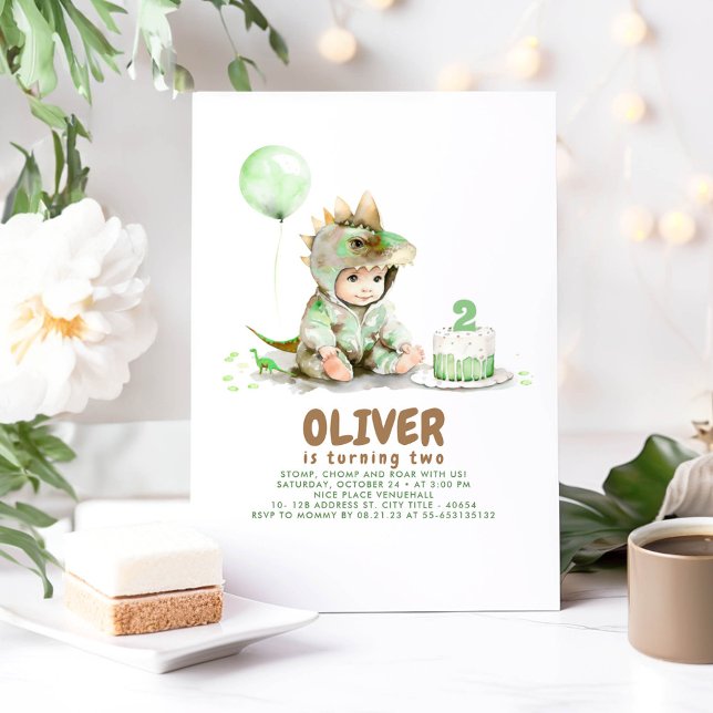 Little Boy Dinosaur Birthday Party Invitations (Dinosaur Birthday Party Invitations)