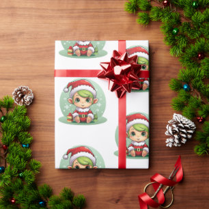 Little Boy Elf Xmas Magic Wrapping Paper