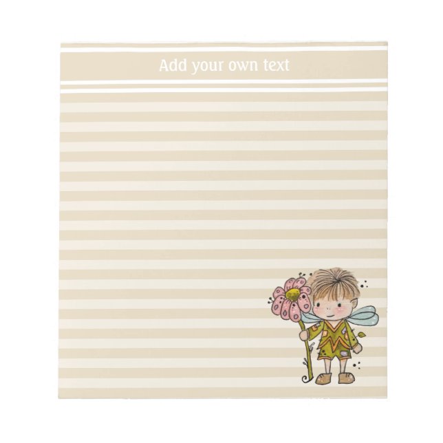 Little Boy Fairy Personalised Notepad (Front)