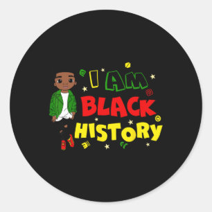Little Boy I Am Black History Month African Kid To Classic Round Sticker
