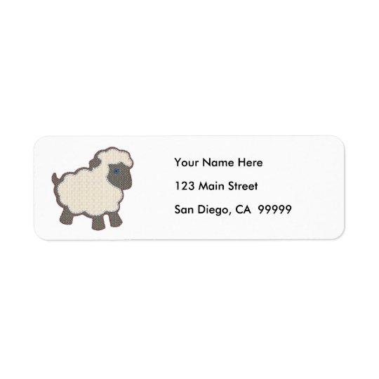 Little Boy Lamb Applique Address Label