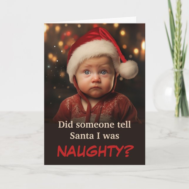 Little Boy Naughty List Christmas Card (Front)