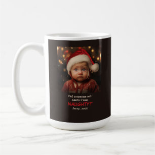 Little Boy Naughty List Christmas Photo Coffee Mug