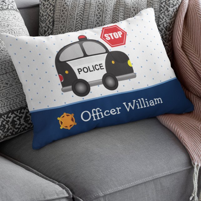  Little Boy Police Officer and Car Decorative Cushion (Creator Uploaded)