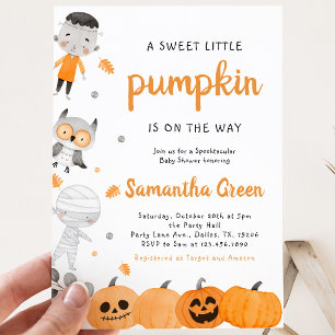 Little Boy Pumpkin Baby Shower Invitation