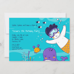 Little Boy Snorkeler Invitation