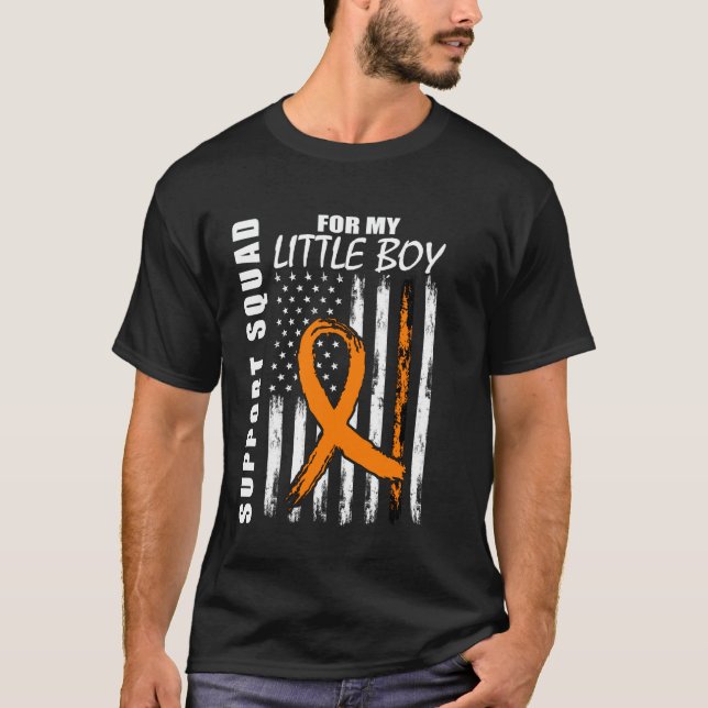 Little Boy Son Multiple Sclerosis Flag Supporter P T-Shirt (Front)