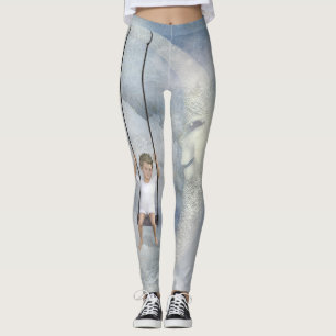 Little Boy Swinging from the Man on the Moon Leggings