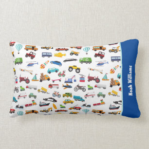 Little Boy Things That Move Vehicle Cars Kid Lumbar Cushion