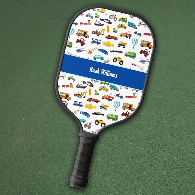 Little Boy Things That Move Vehicle Cars Kid Name Pickleball Paddle (Creator Uploaded)