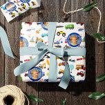 Little Boy Things That Move Vehicle Cars Kid Photo Wrapping Paper<br><div class="desc">Decorate your little boy's party gifts with this adorable custom wrapping paper that celebrates all things that move: fire trucks, police cars, helicopters and planes, trains, taxis, construction vehicles, and more! Add a photo and text for an extra special touch! This gift wrap makes a fun personalised addition to a...</div>