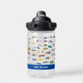 Little Boy Things That Move Vehicle Cars Kid Water Bottle (Back)