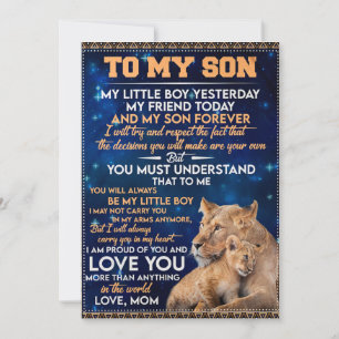 Little Boy Yesterday Friend Today-Lion Mum To Son  Invitation