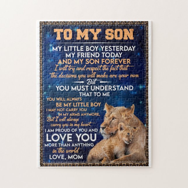 Little Boy Yesterday Friend Today-Lion Mum To Son  Jigsaw Puzzle (Vertical)