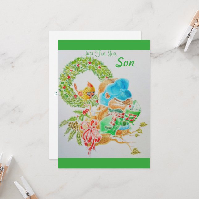 Little boys Christmas card (Front/Back In Situ)