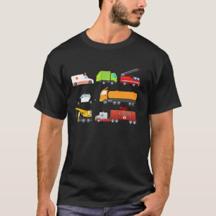 Little Boys Emergency Vehicles Hospital Trucks Fun T-Shirt