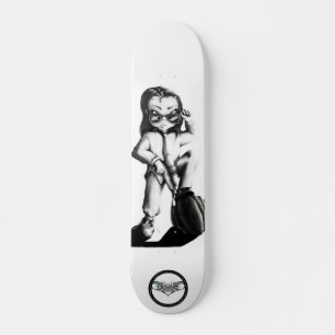 Little Brat cool kid black and white drawing Skateboard