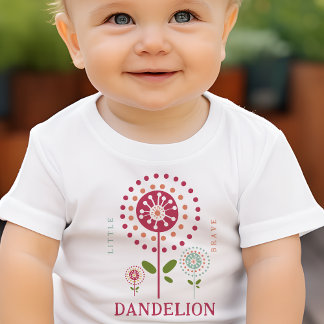 Little Brave Dandelion Personalized Baby T-Shirt