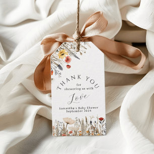 Little Bright Wildflower Flower Baby Shower Gift Tags
