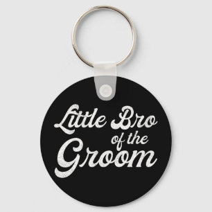 Little bro of the groom shirts for boys kids key ring