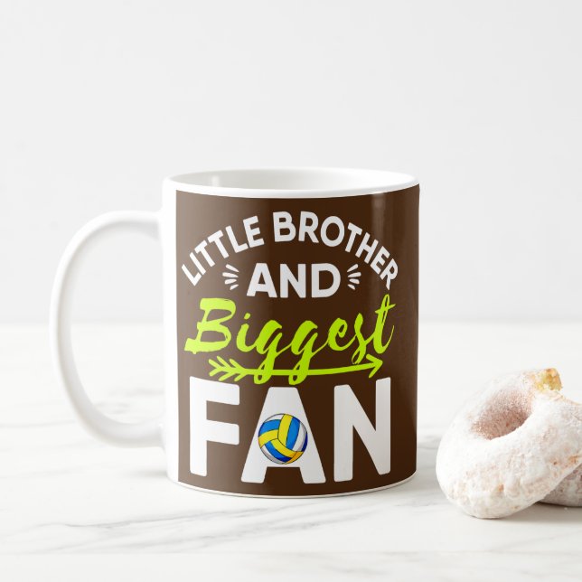Little Brother And Biggest Fan Sibling Family Coffee Mug (With Donut)