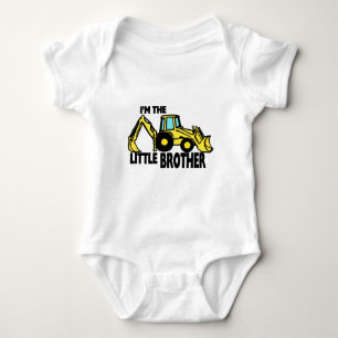 Little Brother Backhoe Baby Bodysuit
