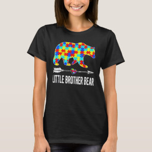 Little Brother Bear Autism Awareness Arrow Heart T-Shirt