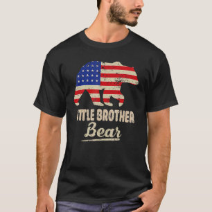 Little Brother Bear Usa Flag Patriotic American C T-Shirt