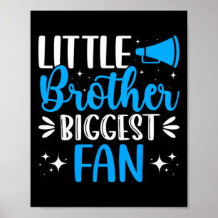 Little Brother Bigest Fan - Funny Cheerleading Che Poster