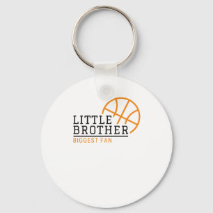 Little Brother Biggest Fan Basketball Key Ring