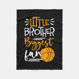 Little Brother Biggest Fan Sketll  Fleece Blanket