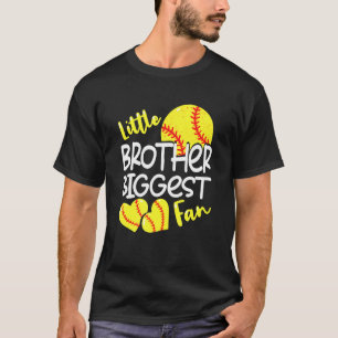 Little Brother Biggest Fan Softball Softball Boys T-Shirt