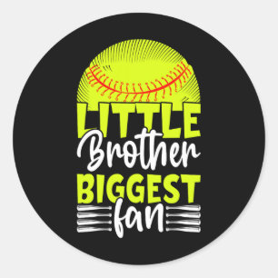 Little Brother Biggest Fan Softll, Softll Boys _1  Classic Round Sticker