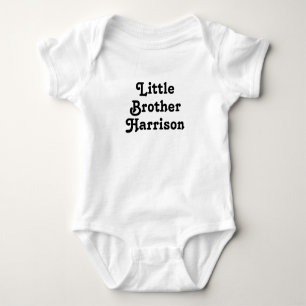 Little brother black white custom name cute baby bodysuit
