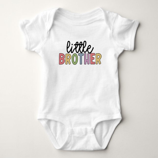 Little Brother Cute Matching Siblings Baby Bodysuit (Front)