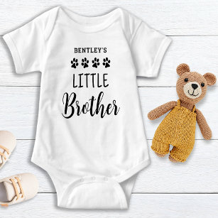 Little Brother Cute Personalised Pet Dog Lover  Baby Bodysuit