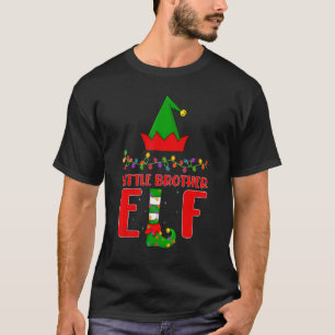 Little Brother Elf Matching Family Lighting Christ T-Shirt