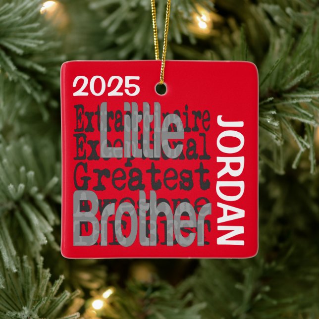 Little Brother Extraordinaire CUSTOM Ceramic Ornament (Tree)