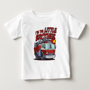 Little Brother Fire Truck Baby T-Shirt
