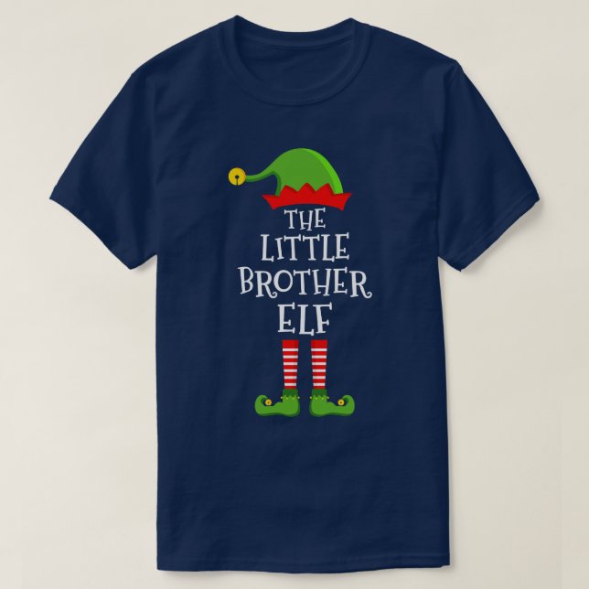 Little brother funny christmas matching family paj T-Shirt (Design Front)