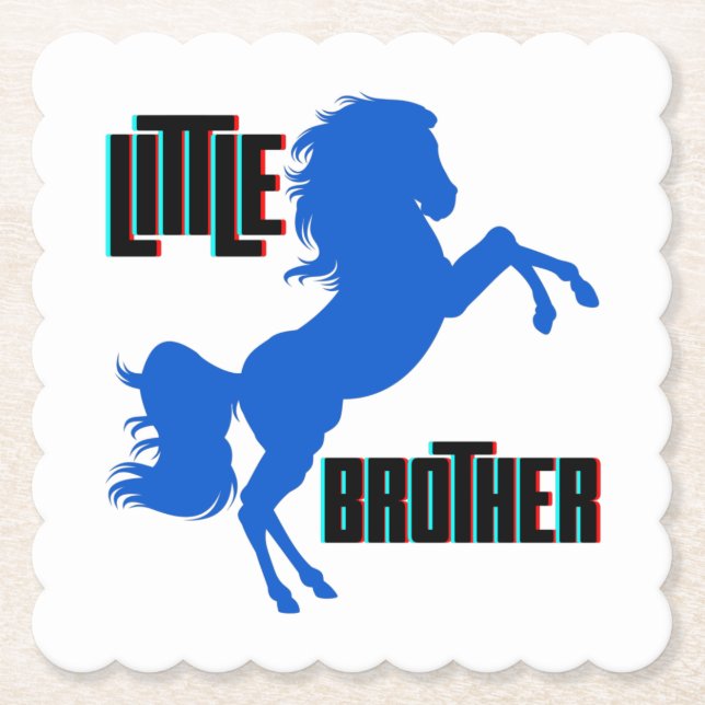 Little Brother Horse Rearing Paper Coaster (Front)
