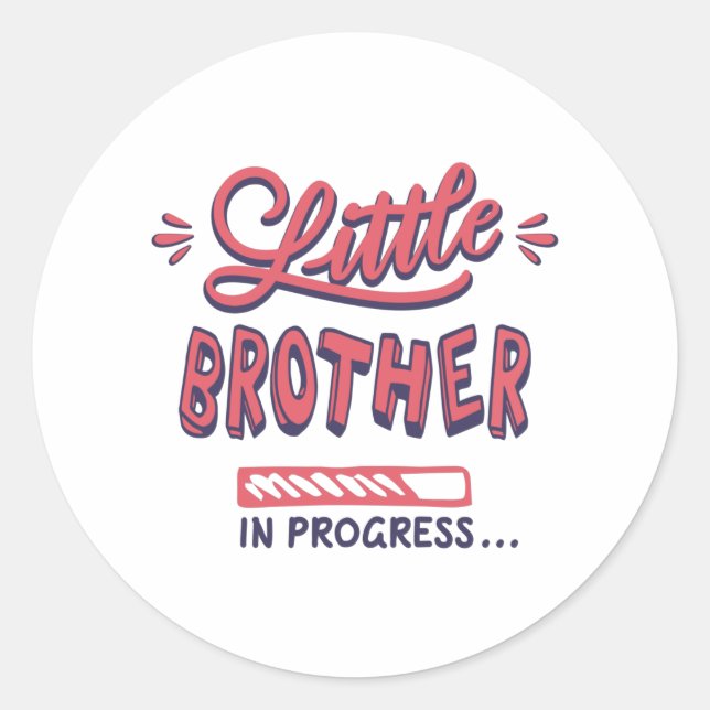 Little brother in progress classic round sticker (Front)