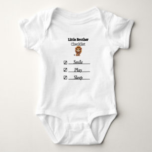 Little Brother Lion Checklist Bodysuit T-Shirt