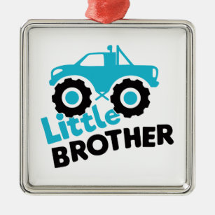 Little Brother Monster Truck Metal Ornament