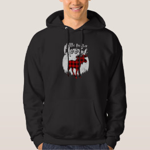 Little Brother Moose Red Plaid Buffalo Matching Fa Hoodie