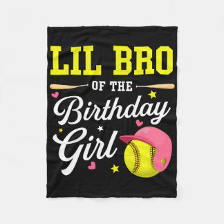 Little Brother Of The Birthday Girl Softll Player  Fleece Blanket