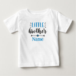 Little Brother Personalised Name Cute Baby T-Shirt